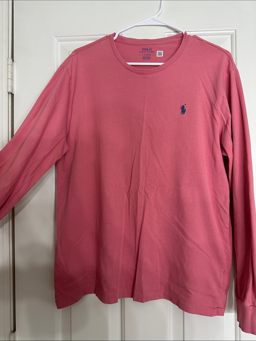 Ralph Lauren Pink Tee with Navy Pony Embroidery